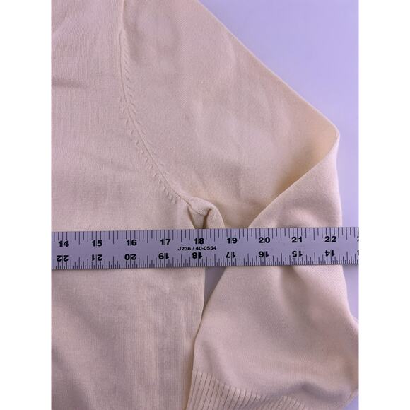 J. Jill Cardigan Sweater Womens Medium Pale Yellow Stretchy Button Up Casual - Picture 2 of 6